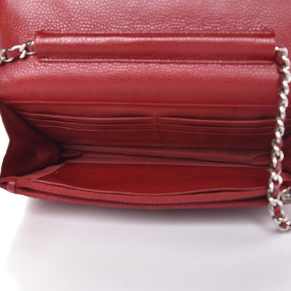 Chanel Caviar Quilted Wallet on Chain WOC Red 5 of 9