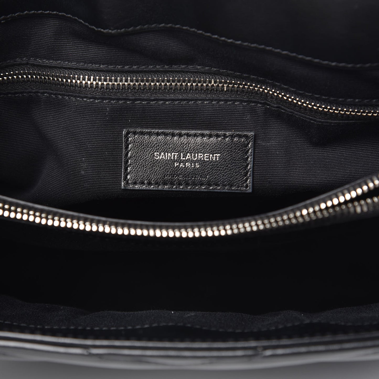 Calfskin Y Quilted Monogram Medium Loulou Chain Satchel Black