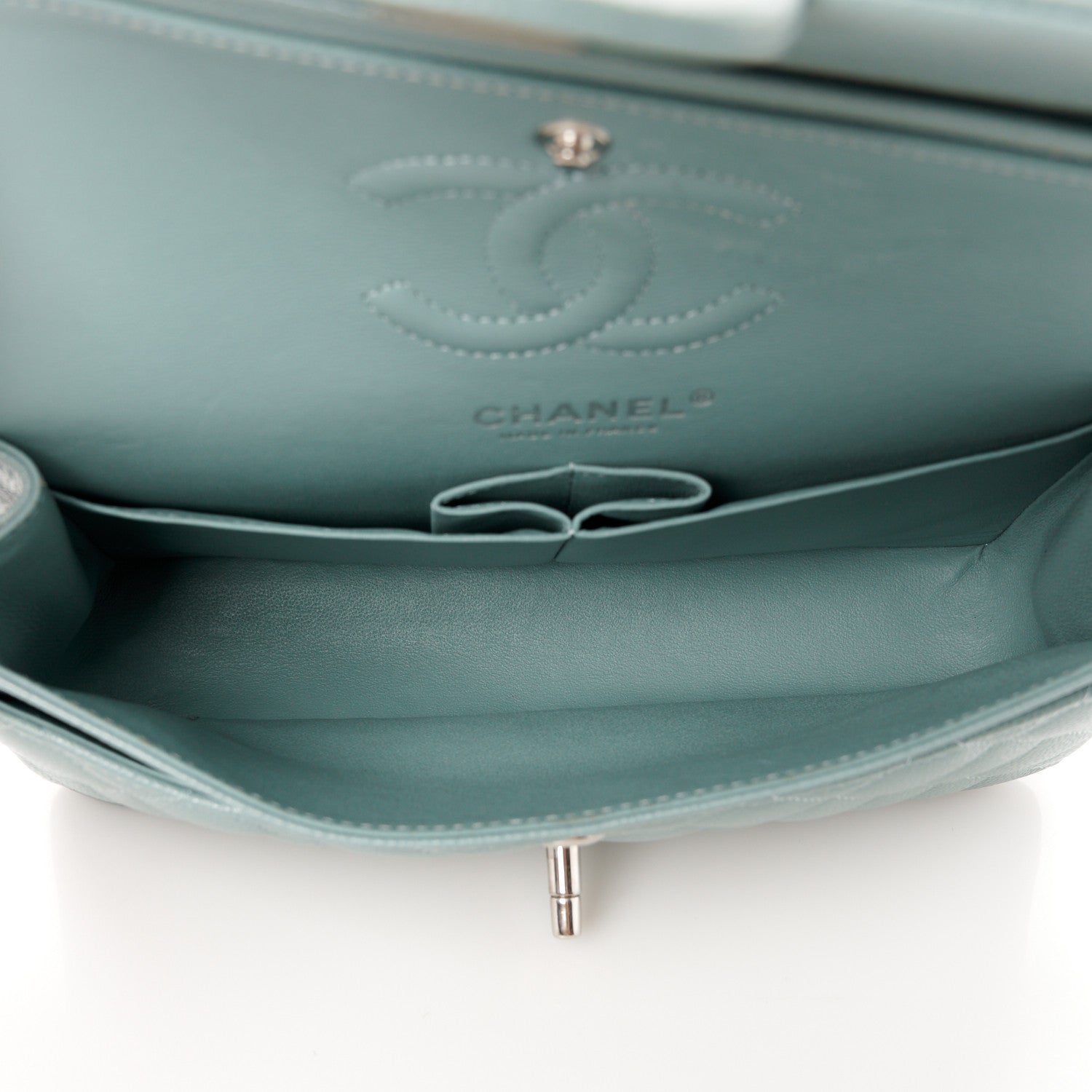 Chanel Caviar Quilted Small Double Flap Light Blue 5 of 12
