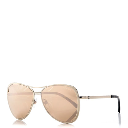 Chanel 18K Pilot Summer Sunglasses 4223 Gold 1 of 10