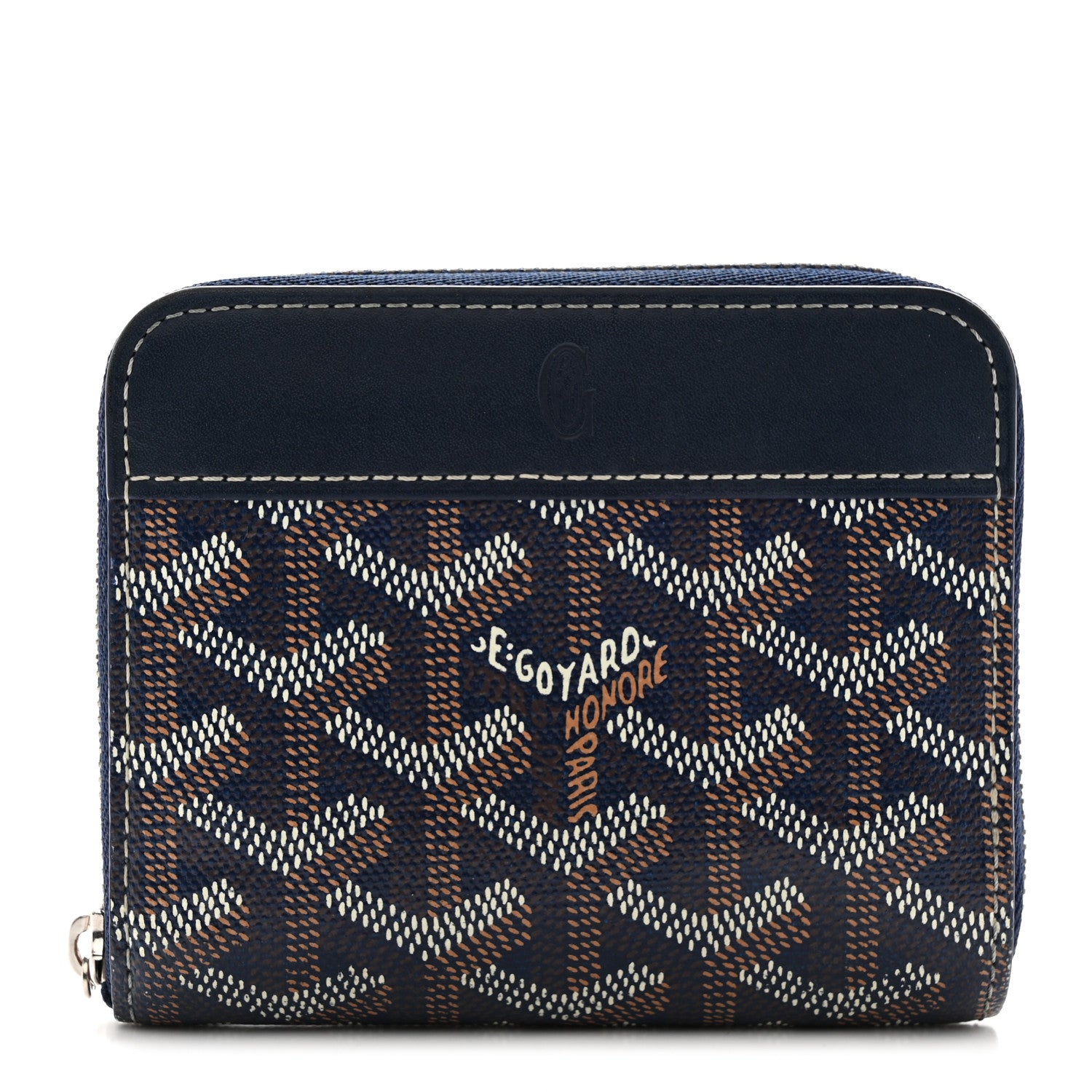 Goyard Goyardine Matignon PM Wallet Navy 1 of 7