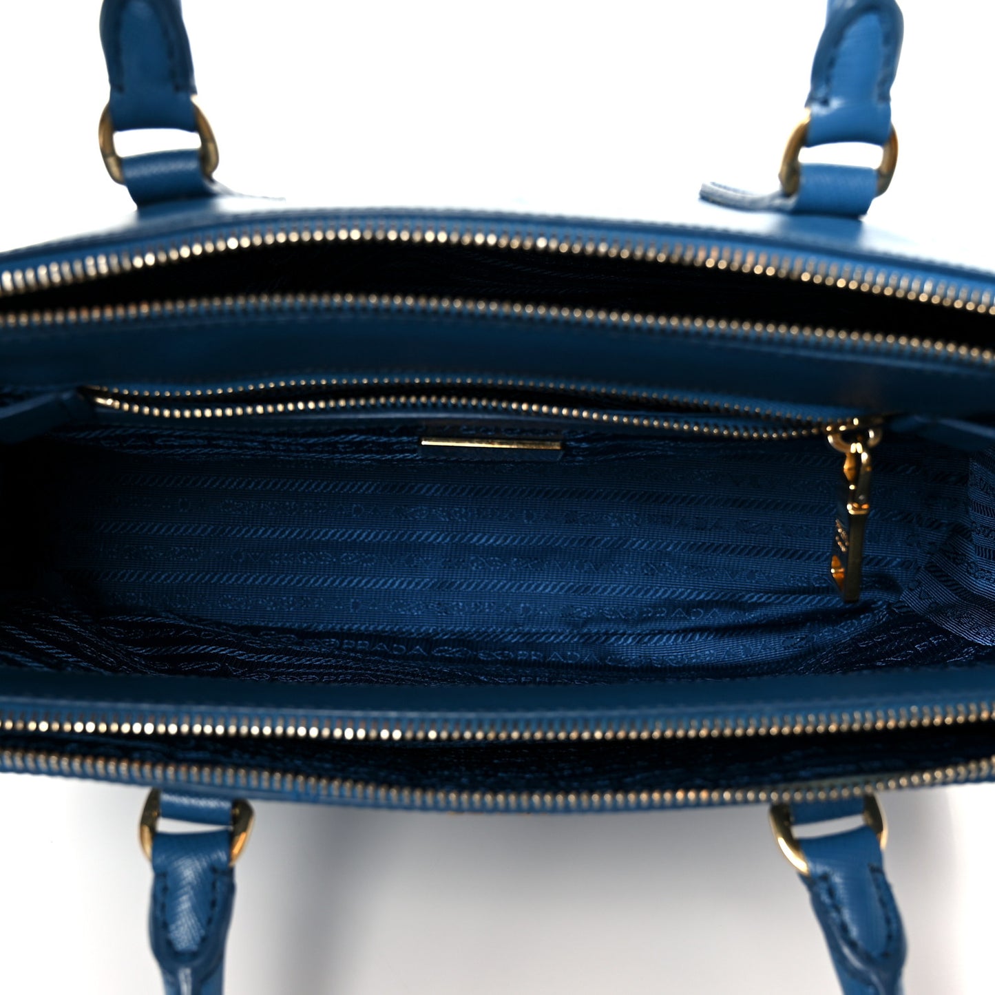 Saffiano Small Galleria Double Zip Tote Bluette