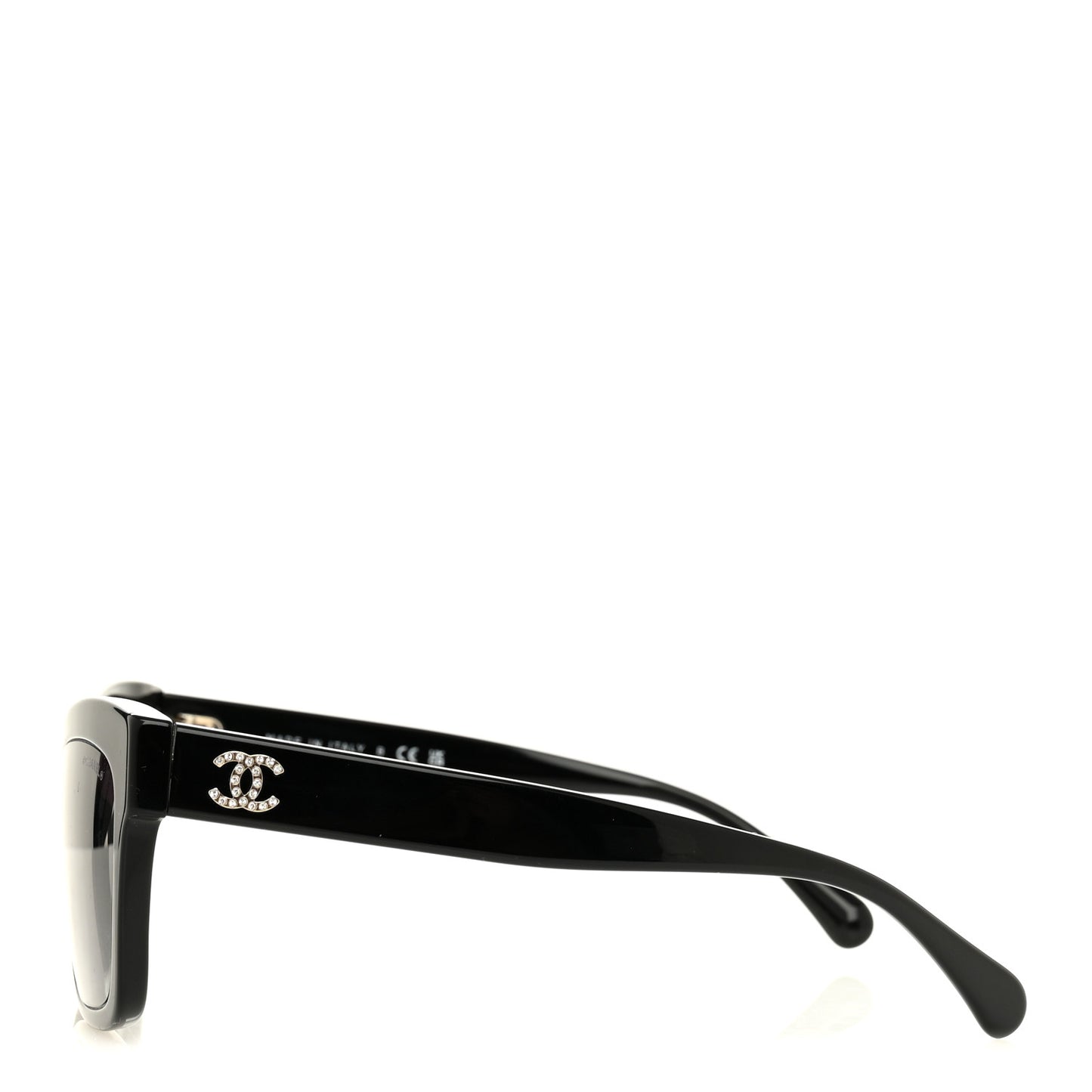 Acetate Crystal CC Rectangle Sunglasses 5496-B-A Black