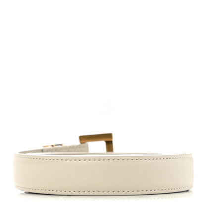 Saint Laurent Smooth Calfskin Monogram Square Buckle Belt 75 30 White 2 of 6