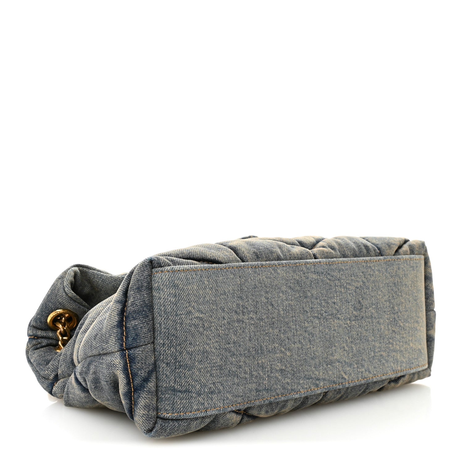 Saint Laurent Denim Quilted Small Loulou Puffer Monogram Chain Satchel Blue Cinnamon 6 of 8