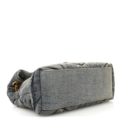 Saint Laurent Denim Quilted Small Loulou Puffer Monogram Chain Satchel Blue Cinnamon 6 of 8
