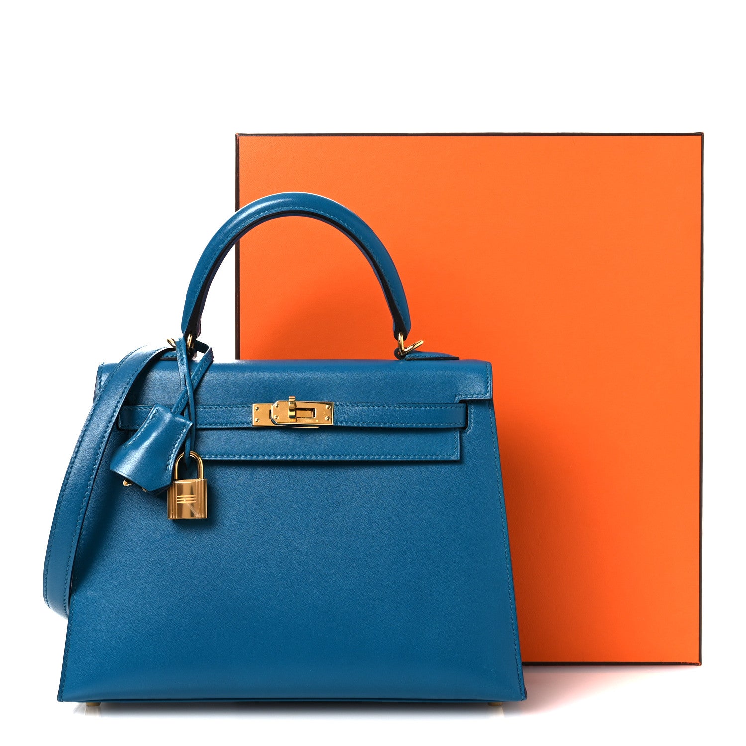 T2K 様 HERMES レザー ケース 青 Hermes Box Kelly Sellier 25 Bleu Izmir 1834308 – FASHIONPHILE