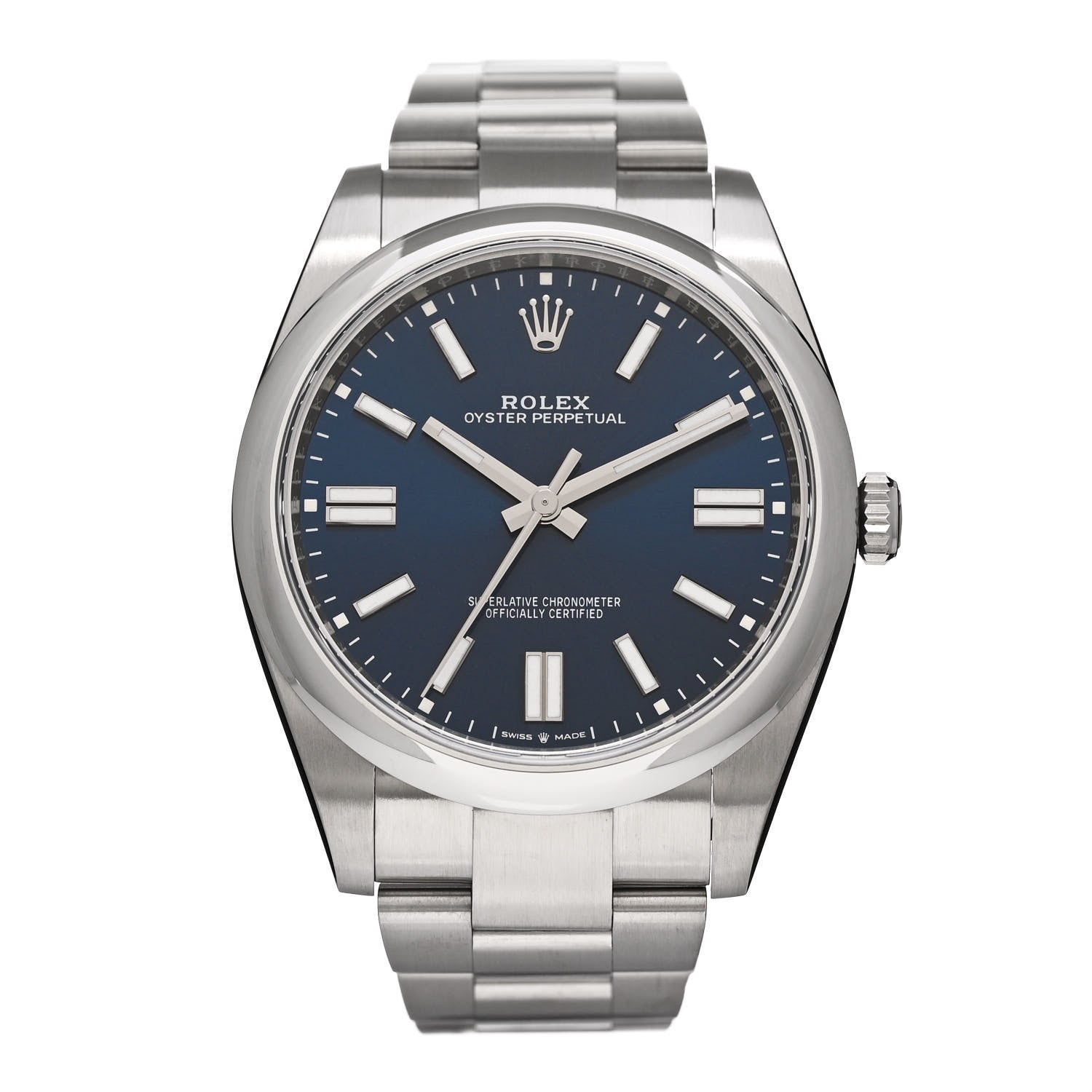 Rolex Stainless Steel 41mm Oyster Perpetual Watch Bright Blue 124300 1 of 5