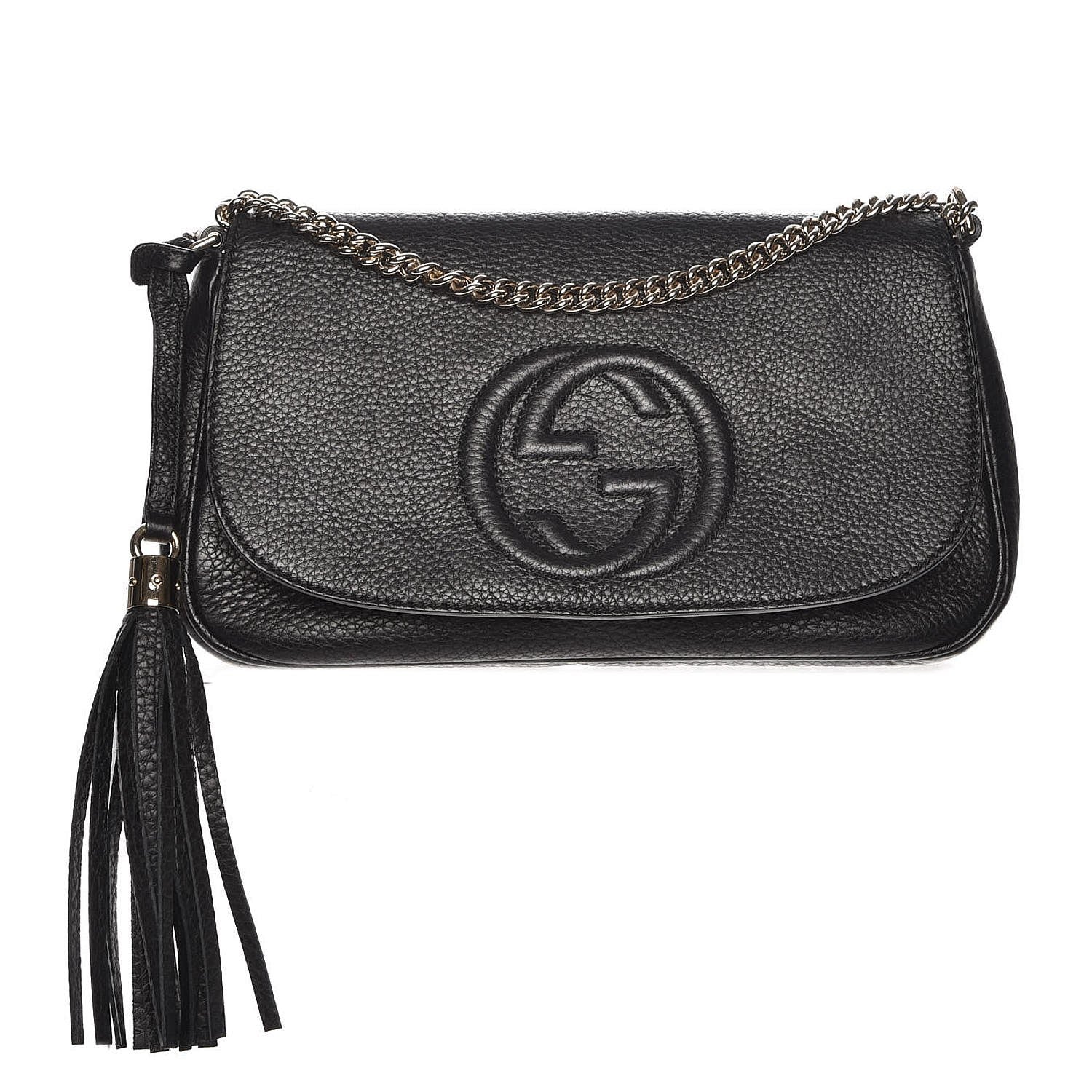 Gucci Pebbled Calfskin Medium Soho Flap Crossbody Black 1 of 7