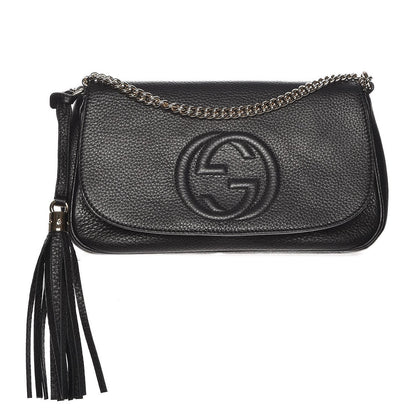 Gucci Pebbled Calfskin Medium Soho Flap Crossbody Black 1 of 7