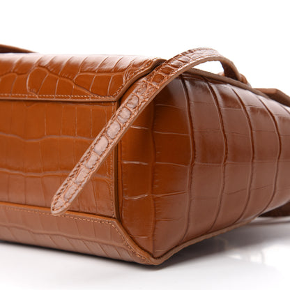 Celine Calfskin Crocodile Embossed Nano Belt Bag Camel 7 of 10