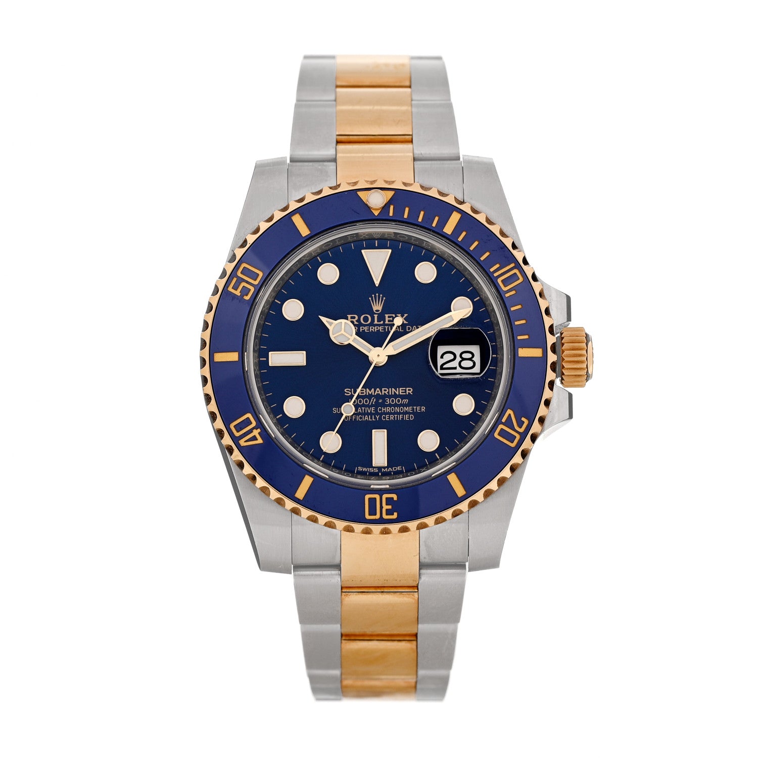Rolex Stainless Steel 18K Yellow Gold 40mm Submariner Date Watch Royal Blue 116613LB 1 of 5