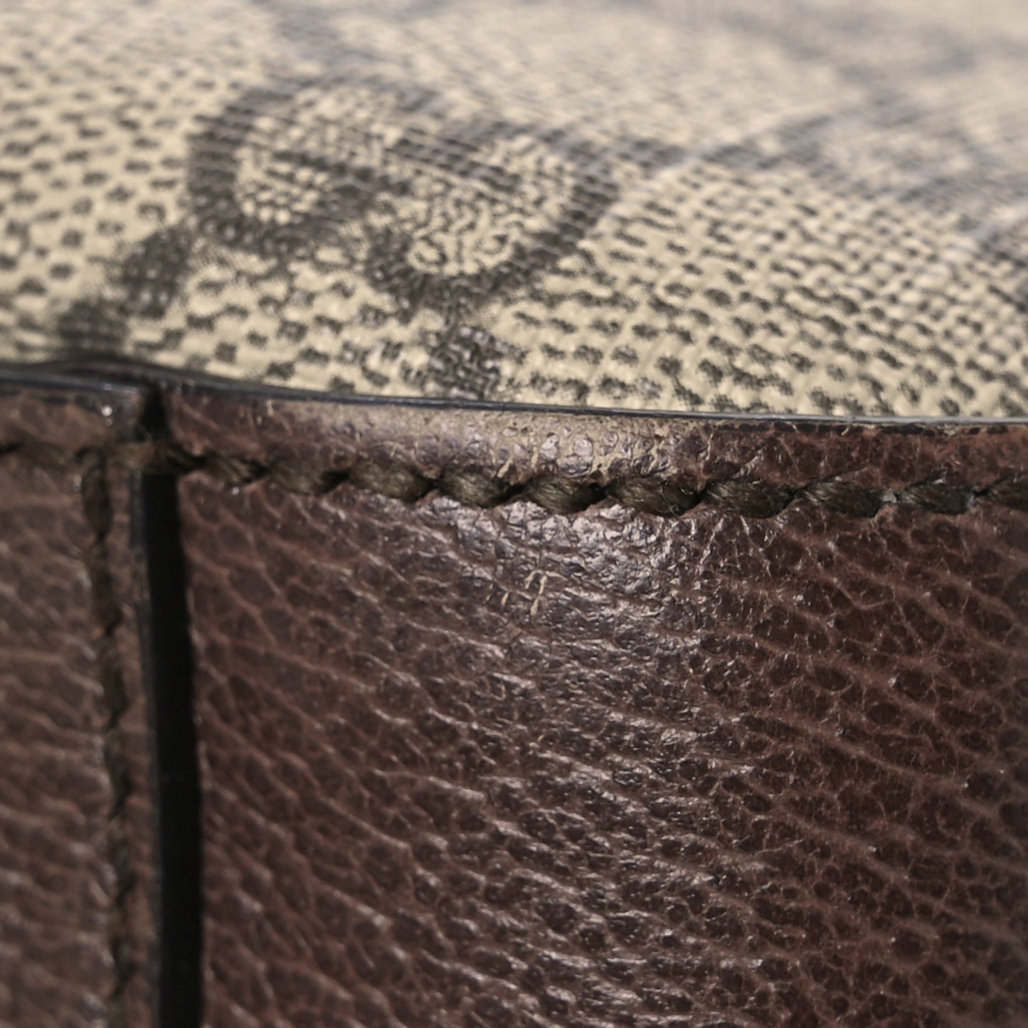 GG Supreme Monogram Textured Calfskin Web Medium Ophidia Briefcase Beige Ebony New Acero