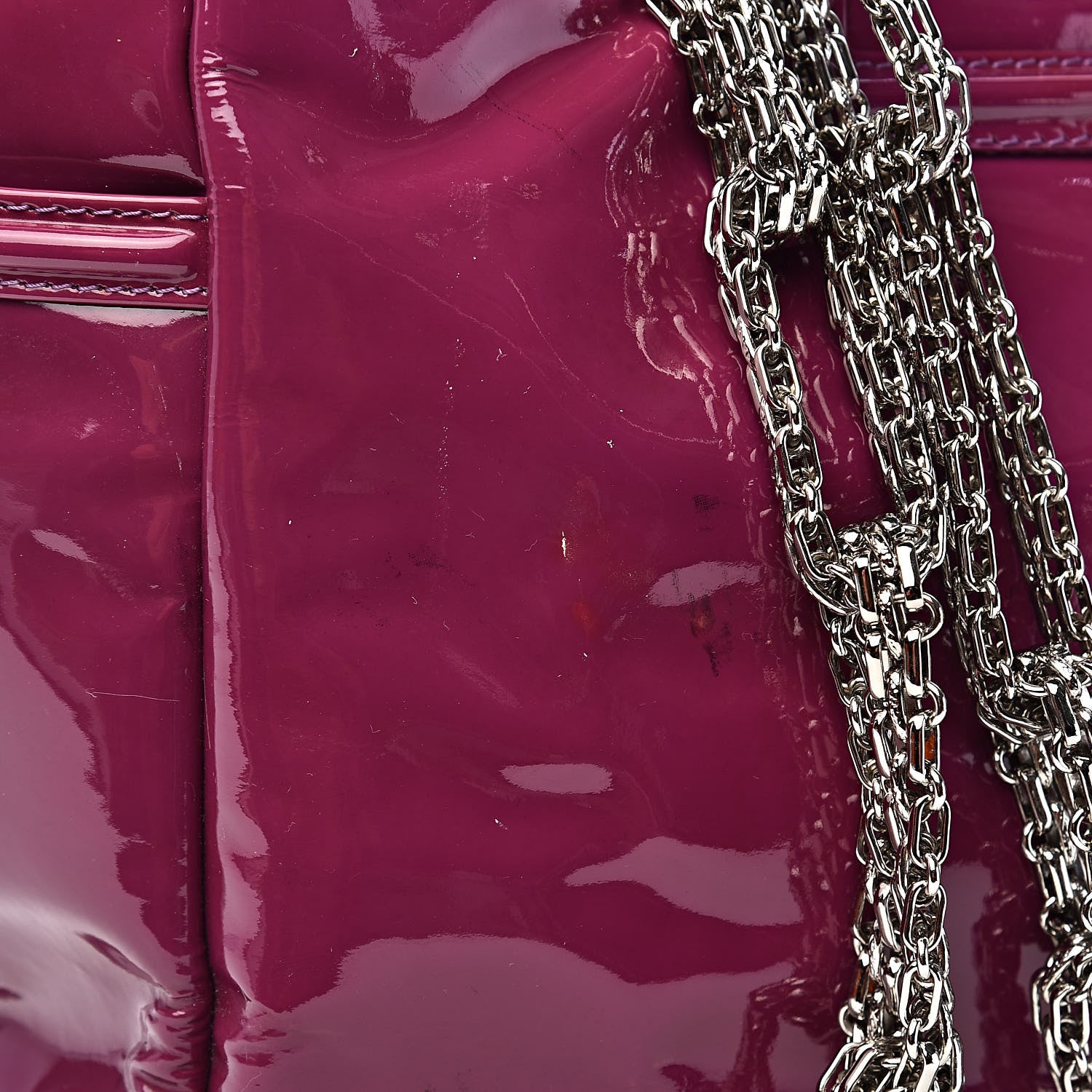 Chanel Patent Mademoiselle Lock Large Shopper Tote Purple 12 of 16