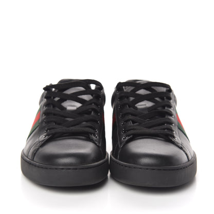 Gucci Miro Soft Calfskin Ayers Web Mens Ace Sneakers 11 Black Rosso 2 of 10