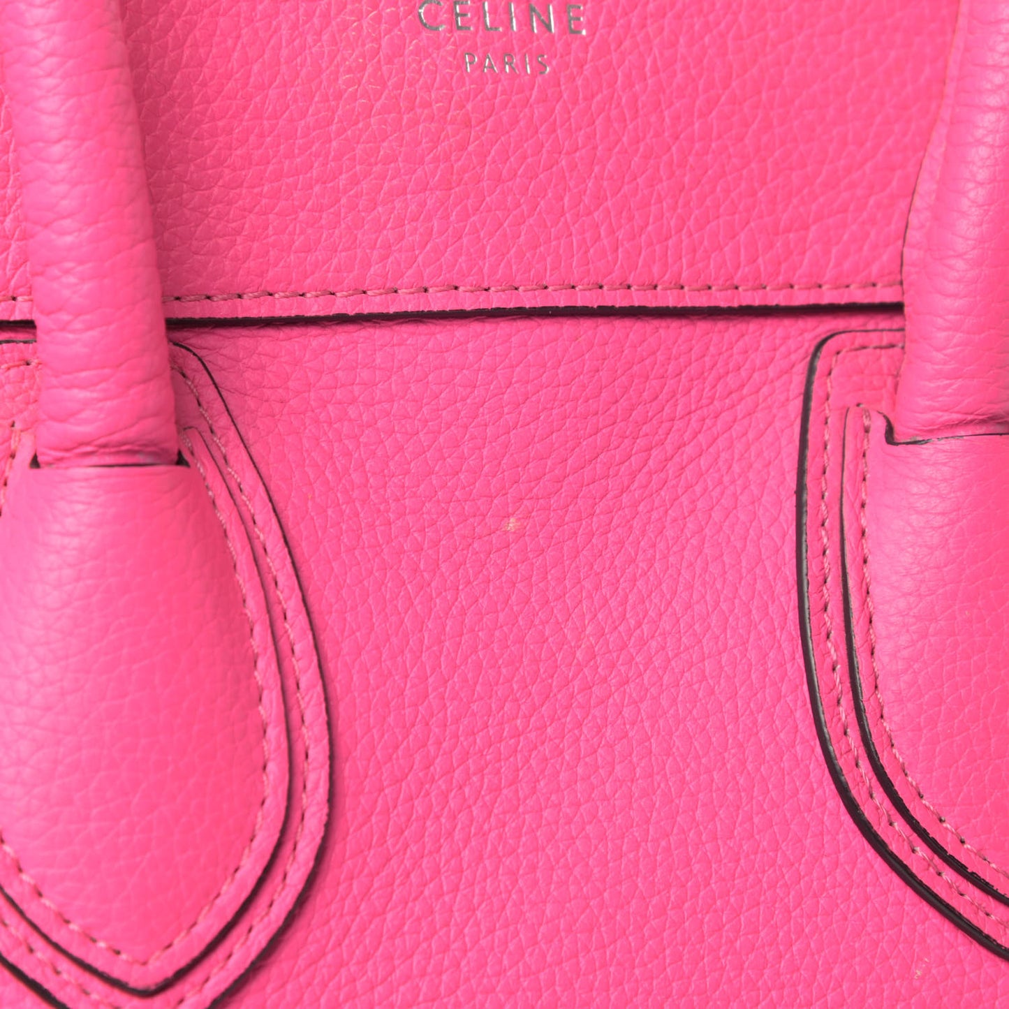 Drummed Calfskin Mini Luggage Fluo Pink