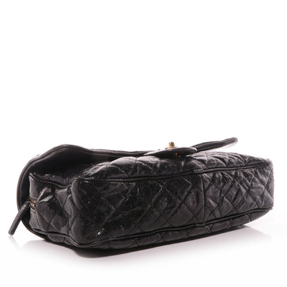 Chanel Crumpled Grained Calfskin Large Shiva Flap Black 5 of 9