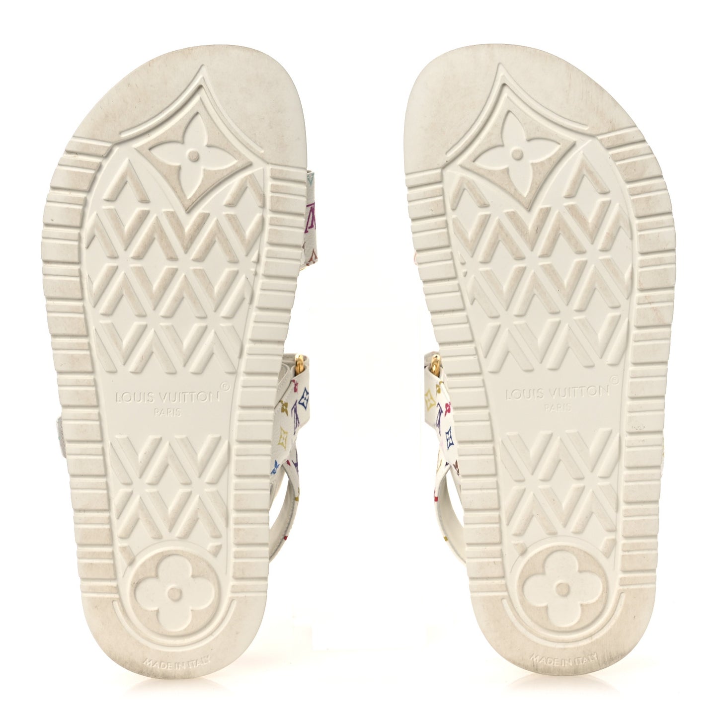 LV X TM Monogram Multicolor Sunset Flat Sandals 37 White