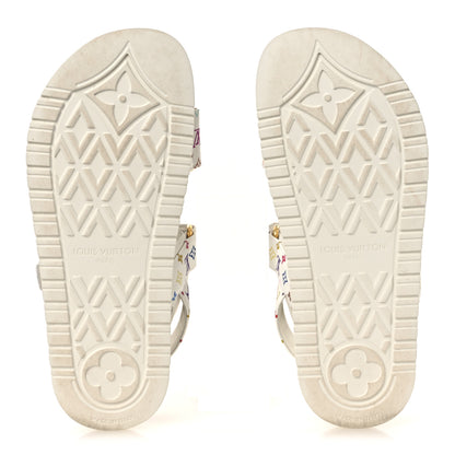 Louis Vuitton LV X TM Monogram Multicolor Sunset Flat Sandals 37 White 7 of 11