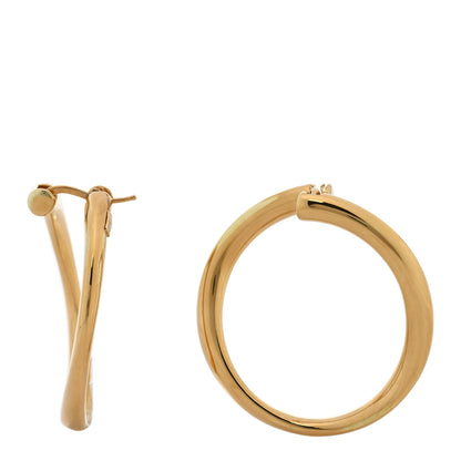 Roberto Coin 18K Yellow Gold Contoured Round Hoop Earrings 1 of 4