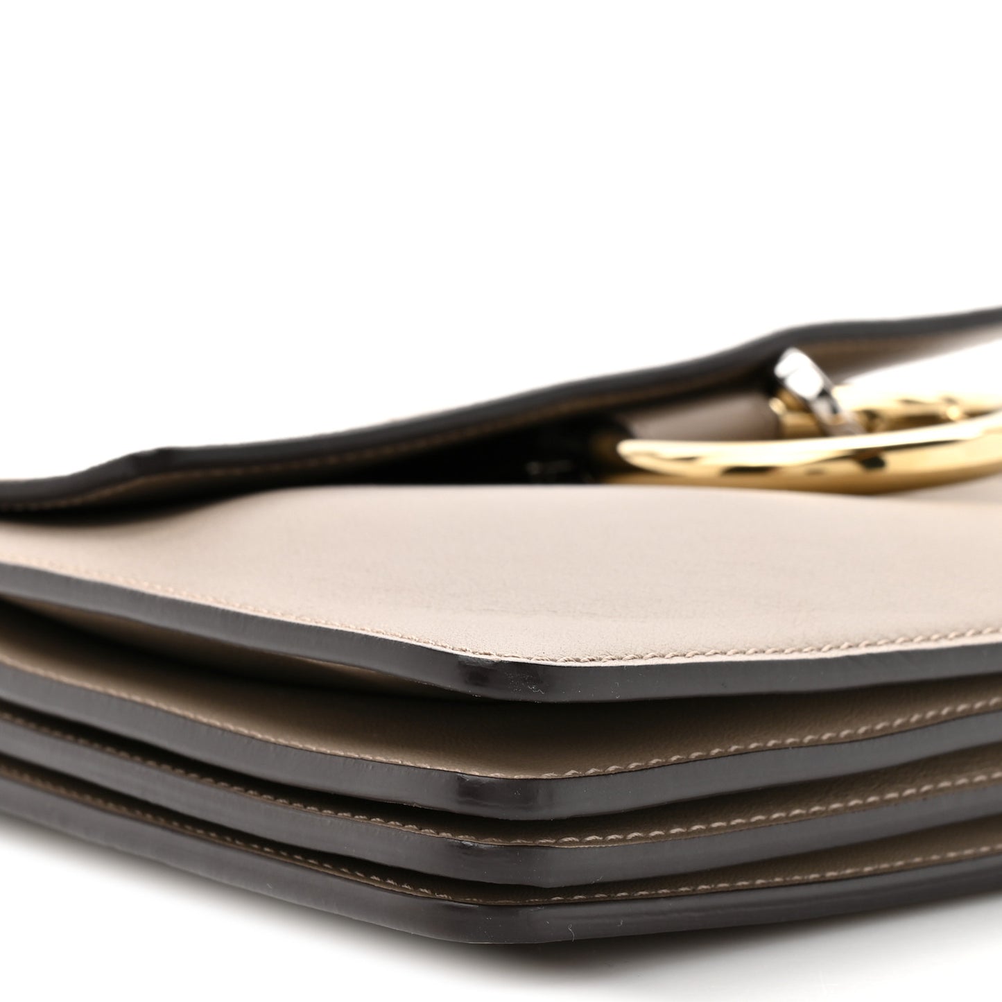 Suede Calfskin Small Faye Top Handle Bag Motty Grey