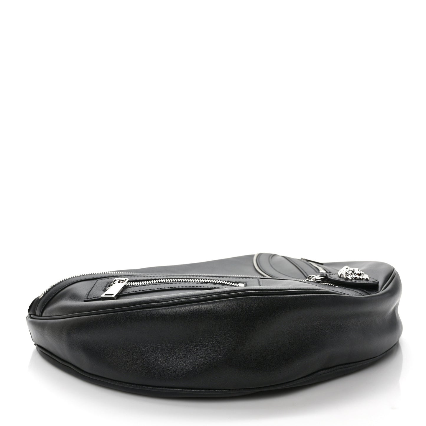 Calfskin Medium Repeat Zip Hobo Black