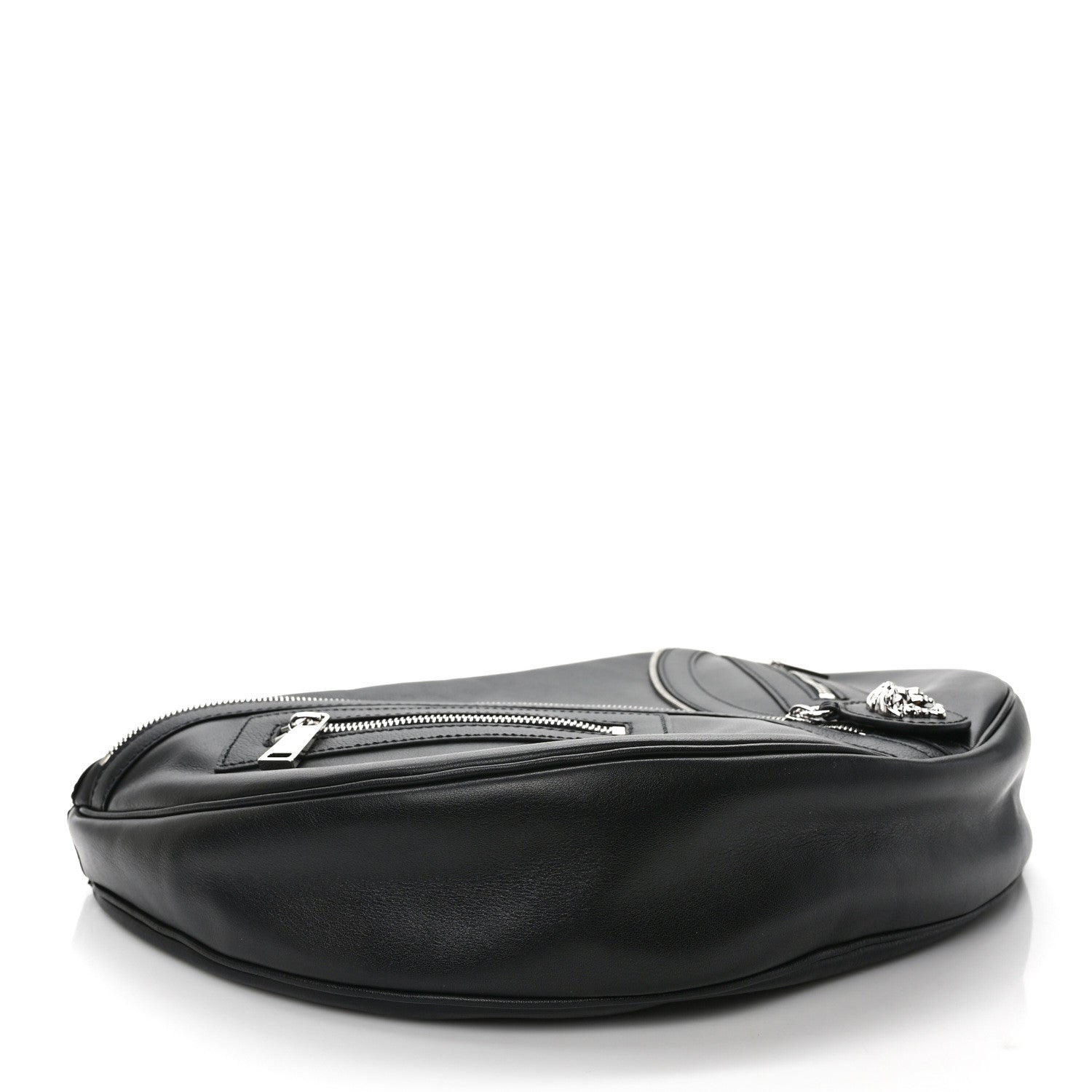 Versace Calfskin Medium Repeat Zip Hobo Black 4 of 9