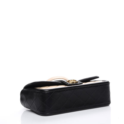 Chanel Lambskin Quilted Medium Elegant CC Flap Beige Black 4 of 7