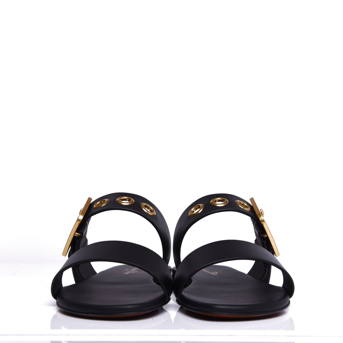 Rubber Womens Logo Pool Slide Sandals 41 Black White
