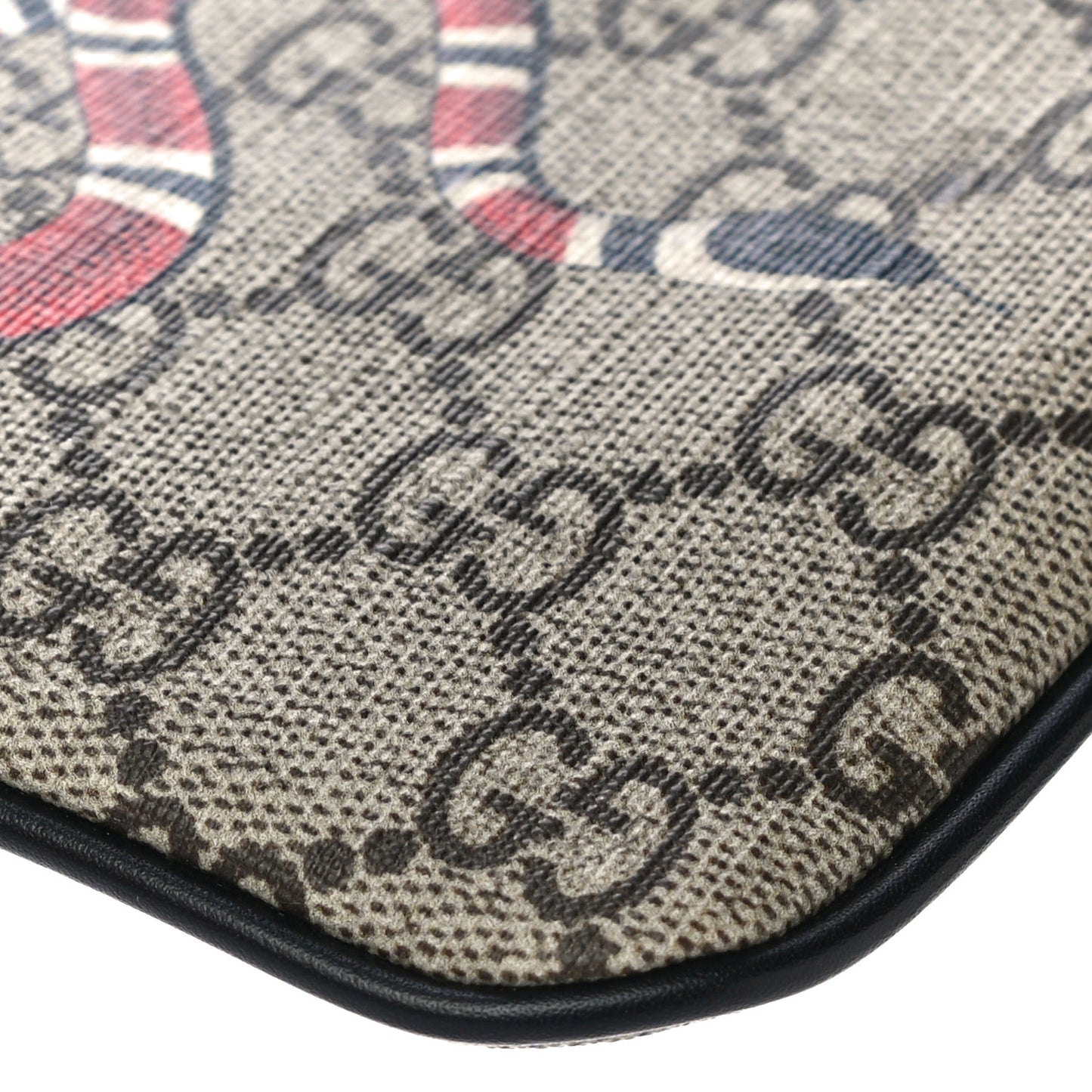 GG Supreme Monogram Kingsnake Zip Pouch Black