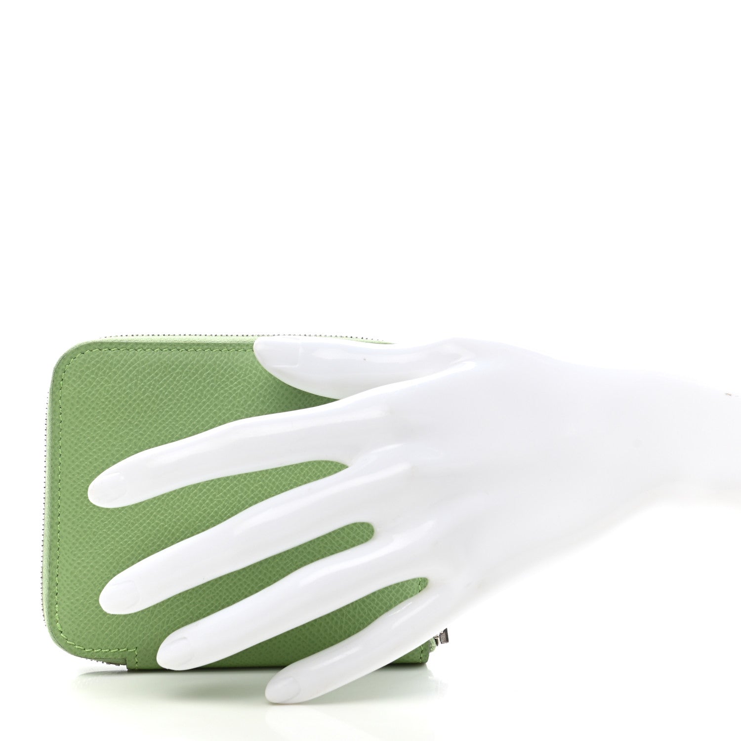 Hermes Epsom Silk'In Compact Wallet Vert Criquet 2 of 8
