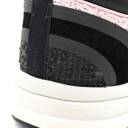 Chanel Tweed Suede Calfskin CC Sneakers 39 Gray Pink 12 of 14
