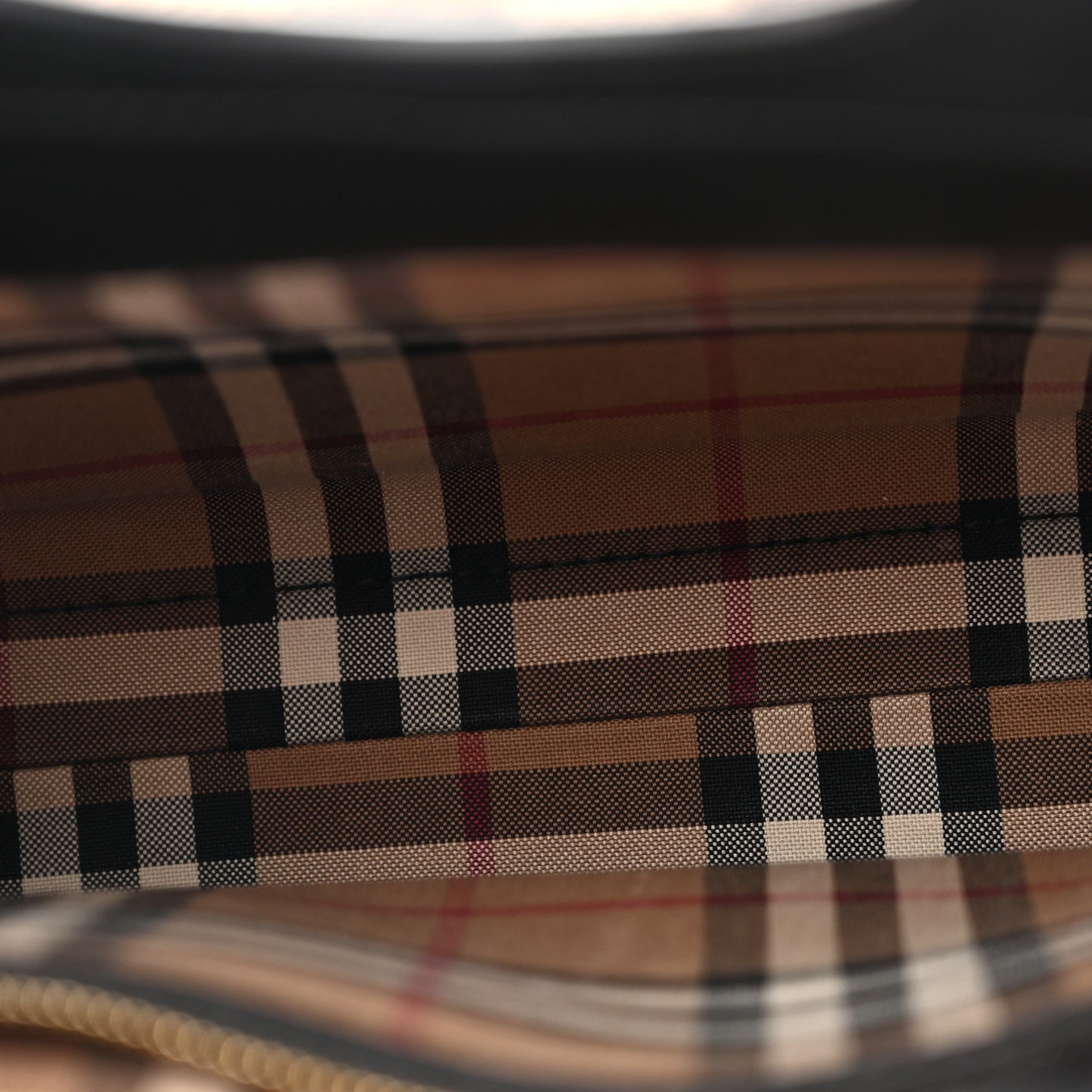 Smooth Calfskin Cashmere Check Mini Pocket Bag Brown