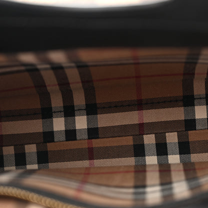Burberry Smooth Calfskin Cashmere Check Mini Pocket Bag Brown 5 of 14