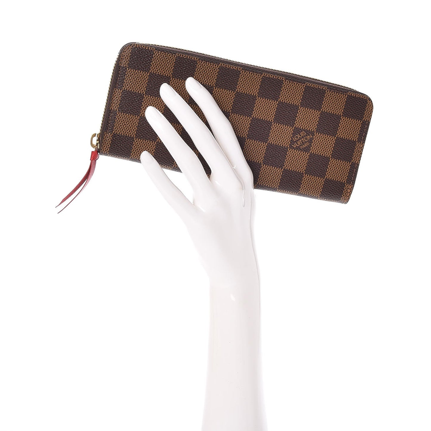 Damier Ebene Clemence Wallet Cherry