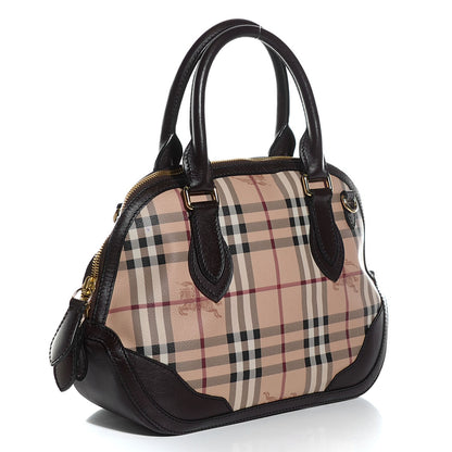 Burberry Haymarket Check Small Orchard Bowling Bag Chocolate 3 of 11