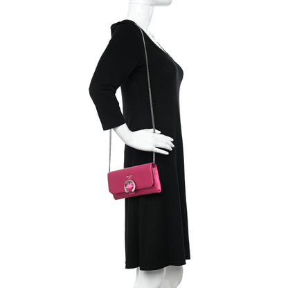 Jimmy Choo Satin Crystal Madeline Wallet On Chain Pink 2 of 11