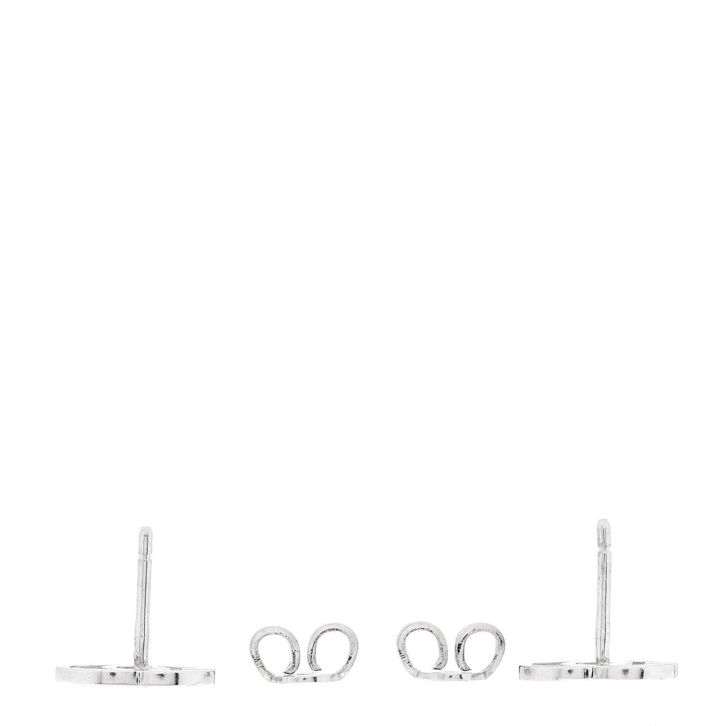 18K White Gold Running G Stud Earrings