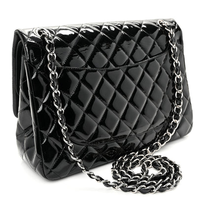 Chanel Patent Quilted Jumbo Double Flap Black 5 of 19