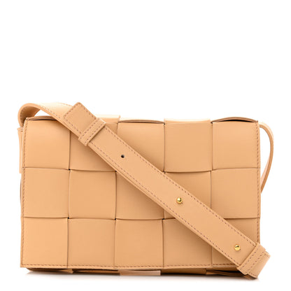 Bottega Veneta Lambskin Maxi Intrecciato Cassette Crossbody Bag Almond 1 of 10