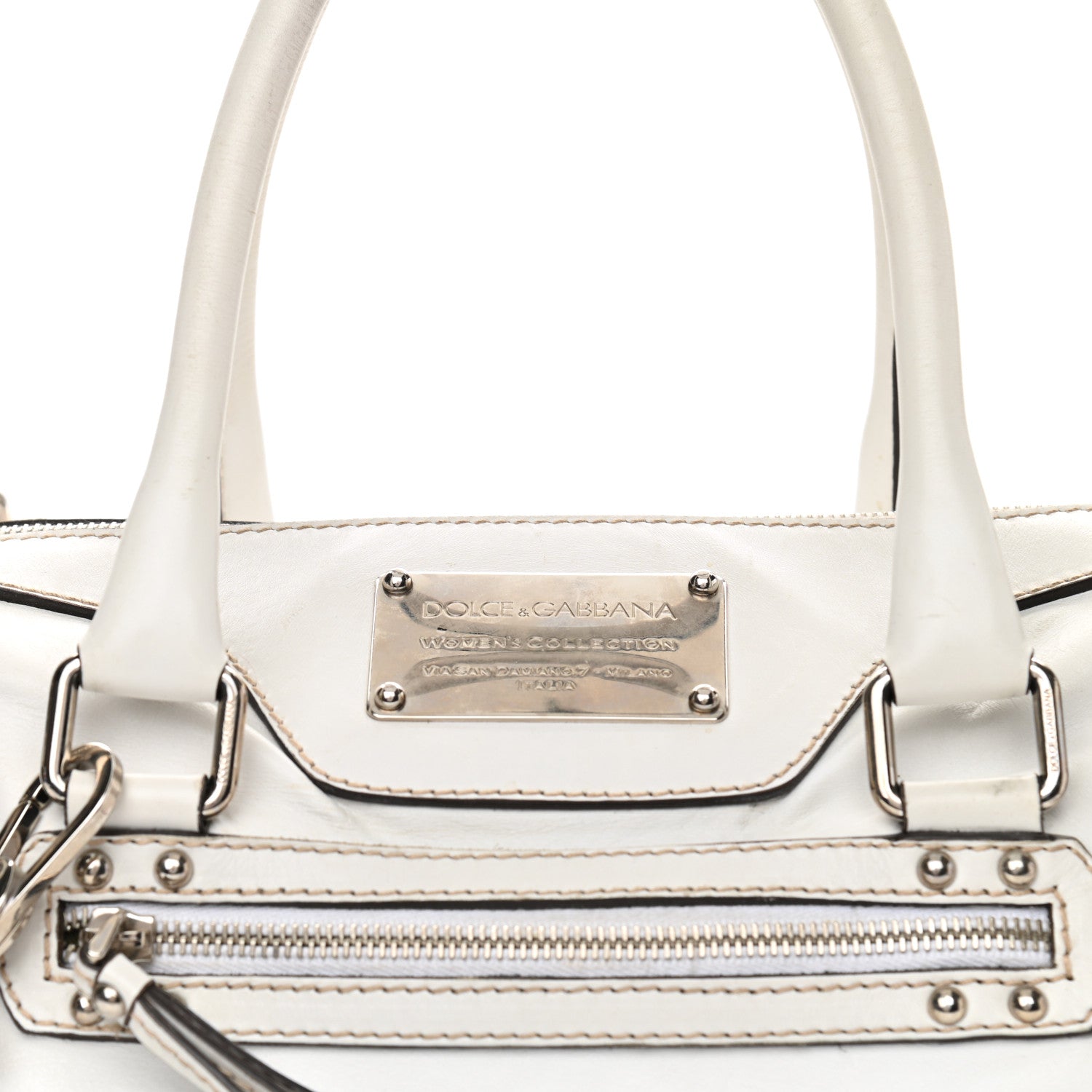 Dolce & Gabbana Smooth Calfskin Miss Easy Way Satchel White 8 of 15