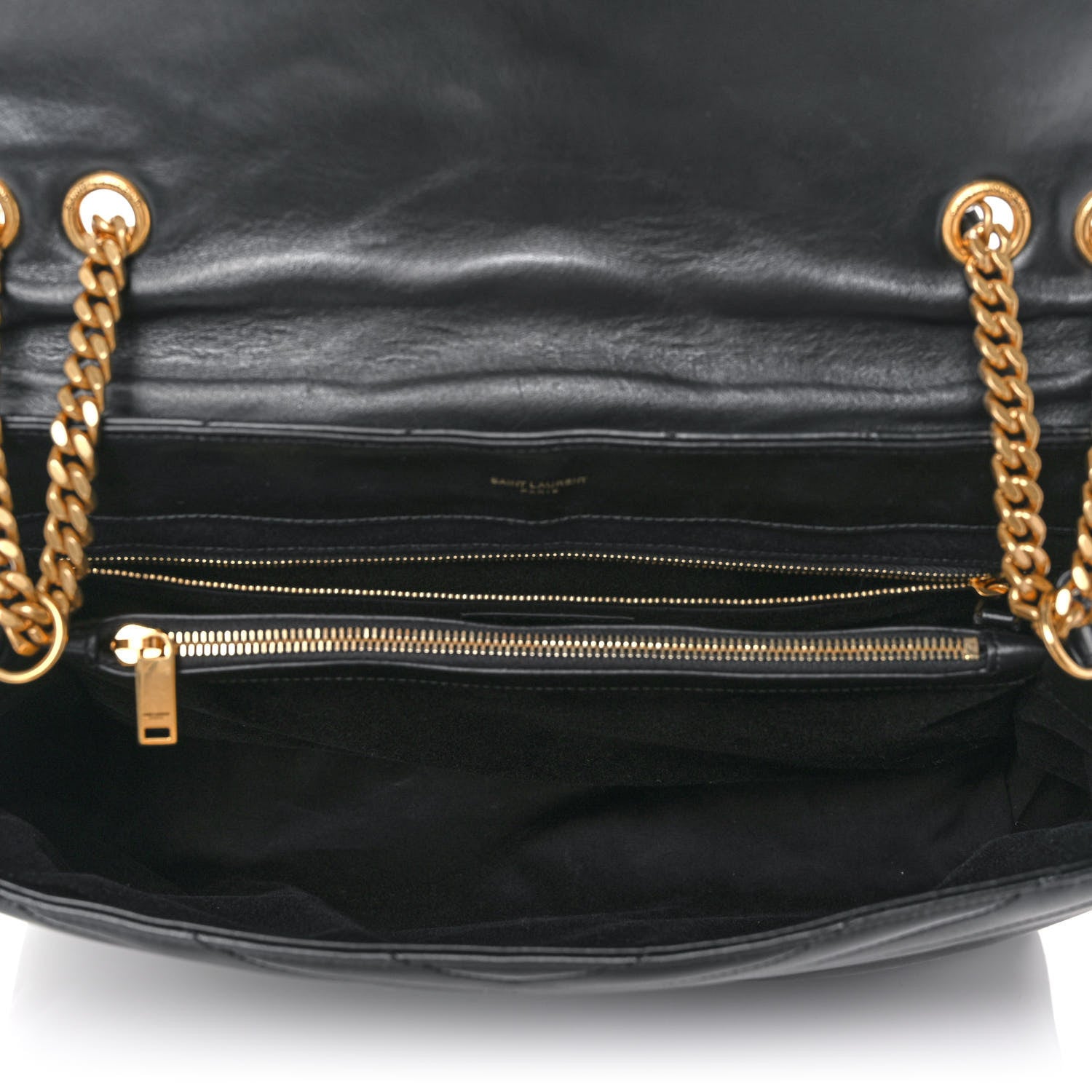 Saint Laurent Calfskin Y Quilted Monogram Large Loulou Chain Satchel Black 5 of 12