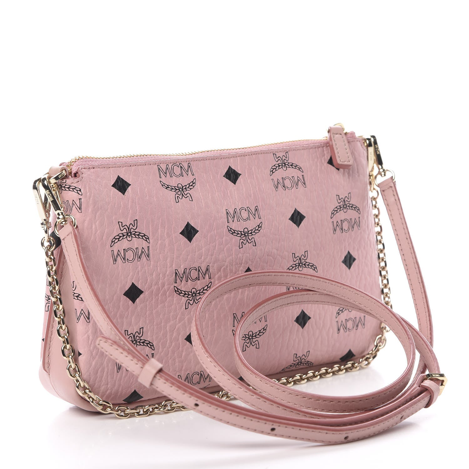 MCM Visetos Medium Millie Zip Crossbody Bag Soft Pink 3 of 11