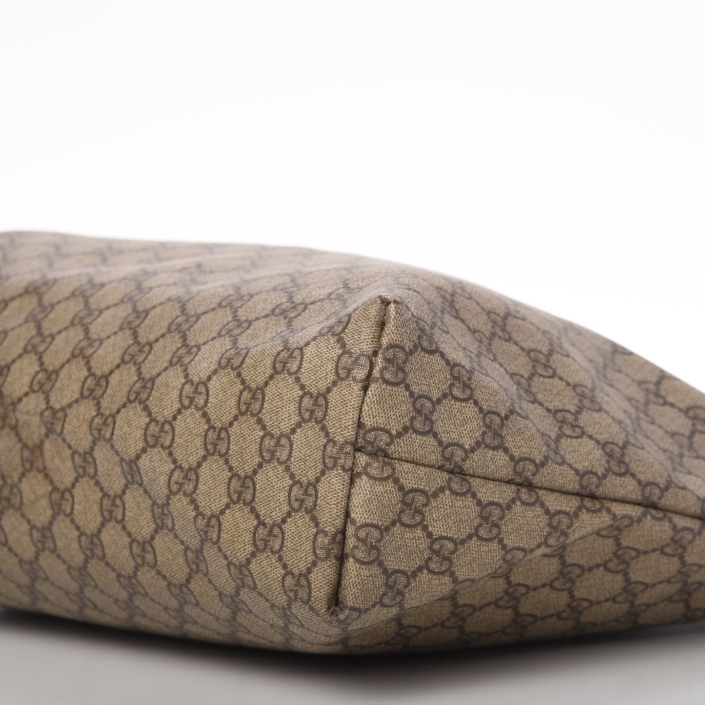 GG Supreme Monogram Medium Zippered Shopping Tote Dark Brown