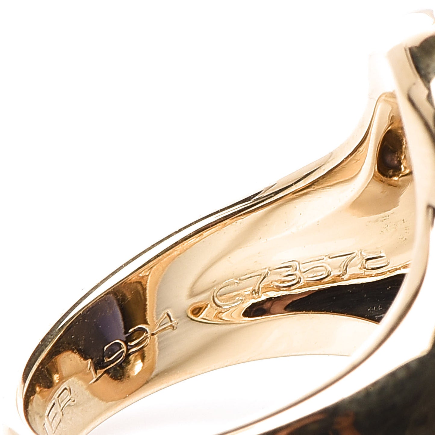 18K Yellow Gold Amethyst Cabochon Ring 52 6