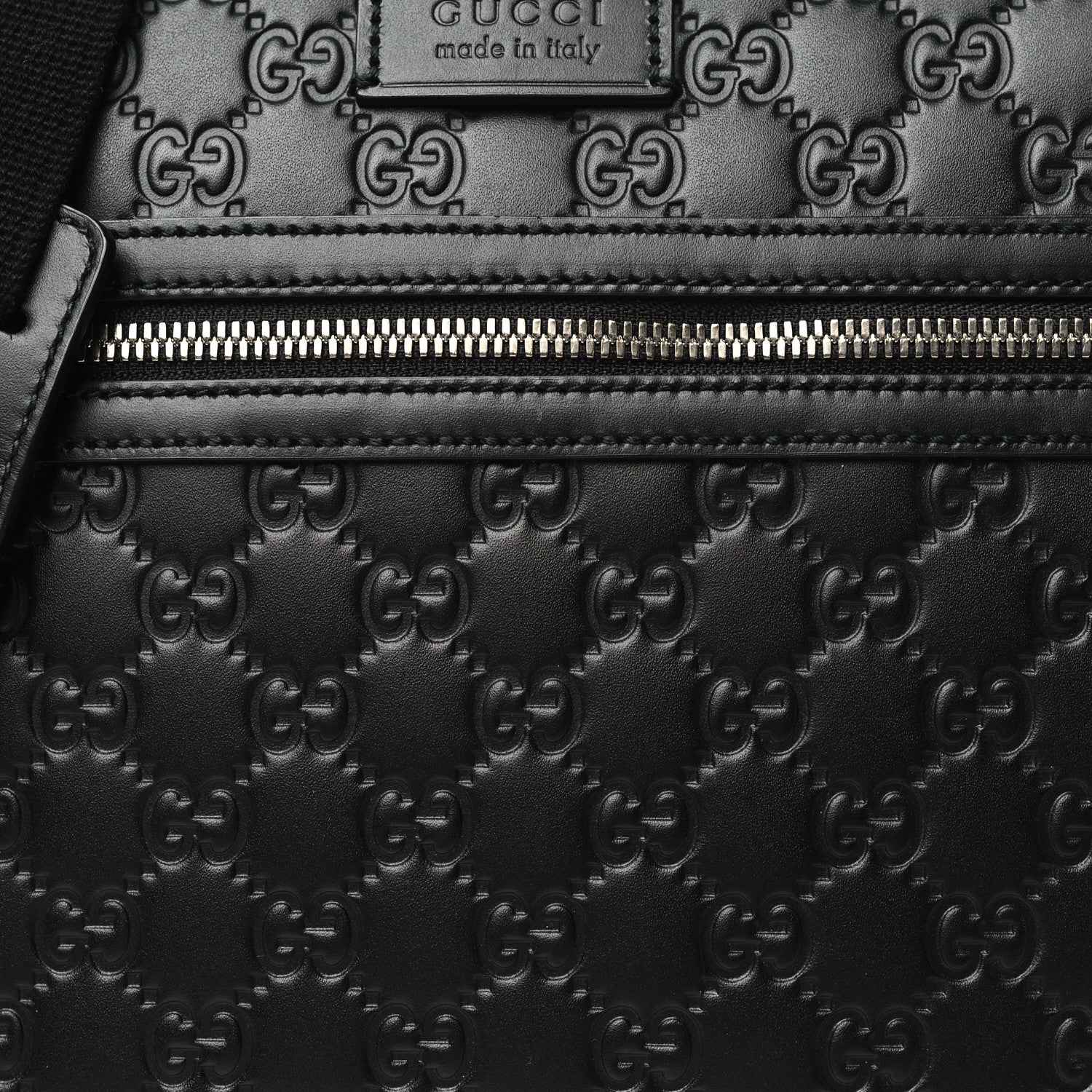 Gucci Guccissima Signature Small Messenger Bag Black 8 of 10