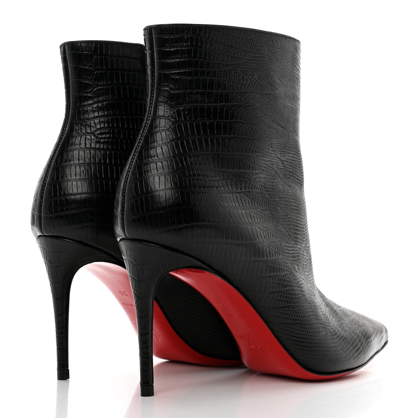 Calfskin Lizard Embossed So Kate Booty 85 Ankle Boots 36 Black