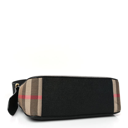 Burberry Soft Grain Calfskin House Check Small Helmsley Crossbody Black 4 of 10