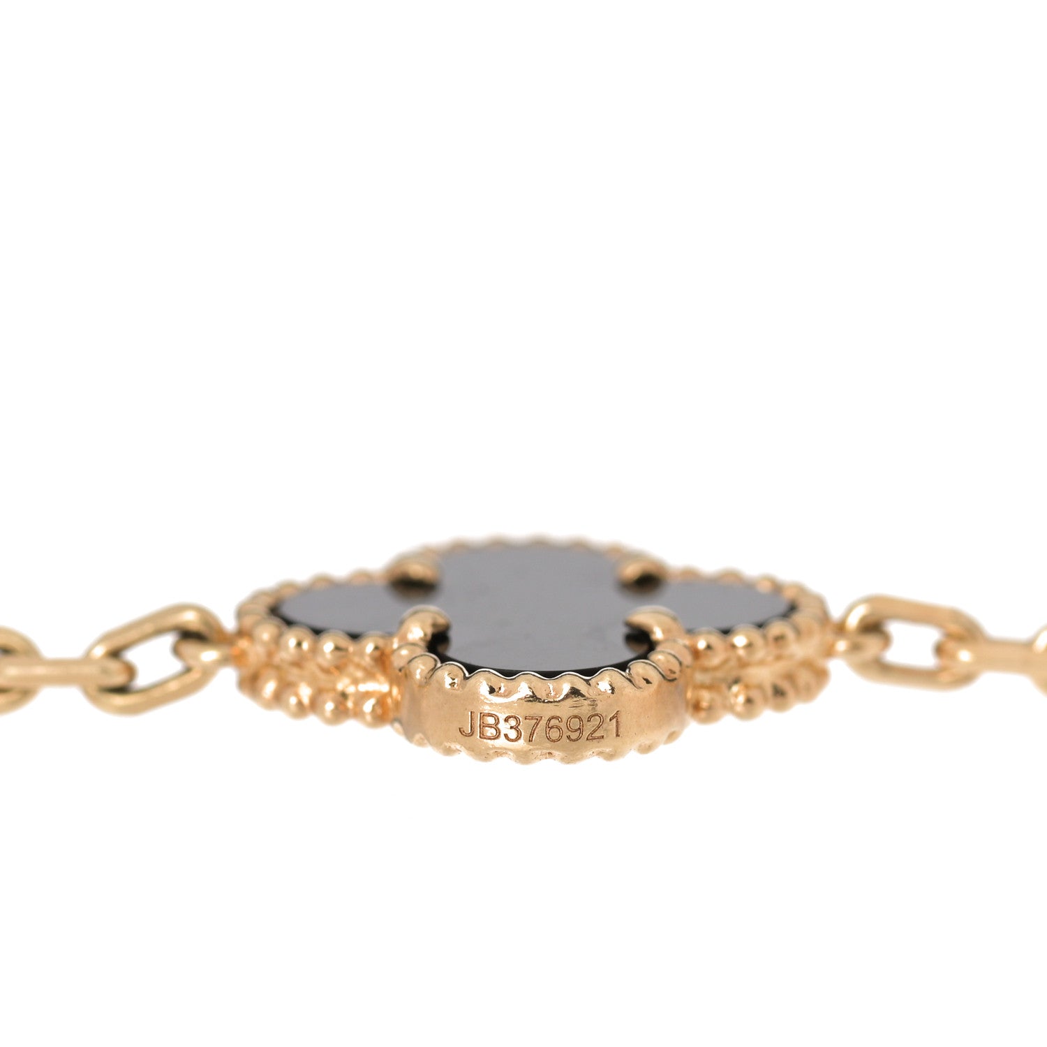 Van Cleef & Arpels 18K Yellow Gold Black Onyx 5 Motifs Vintage Alhambra Bracelet 4 of 5