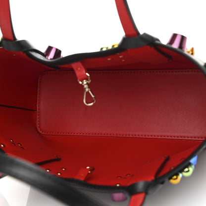 Christian Louboutin Calfskin Embellished Mini East West Cabata Tote Black 5 of 12